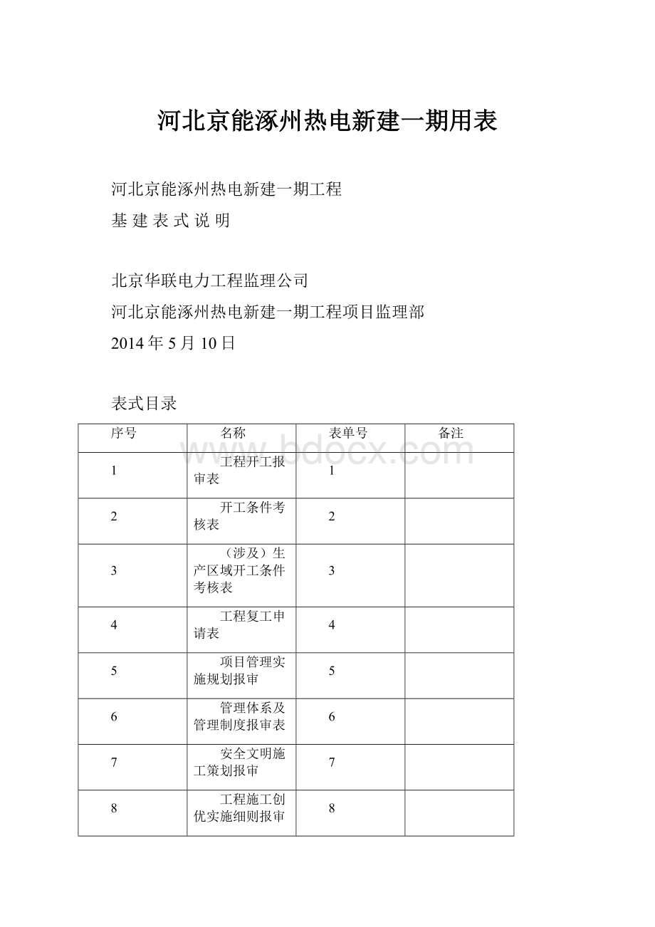 河北京能涿州热电新建一期用表.docx