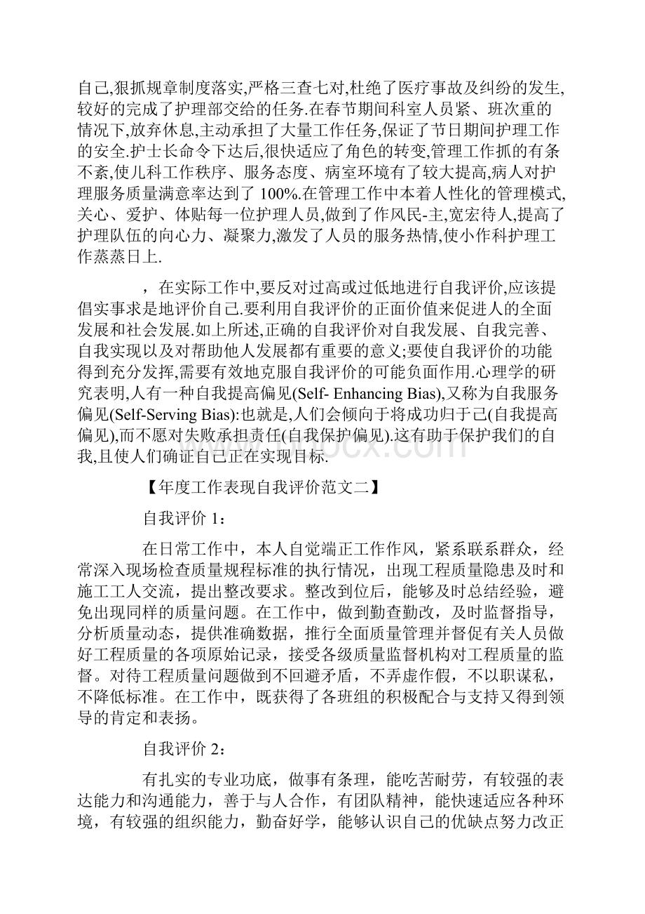 年度工作表现自我评价自我评价doc.docx_第2页