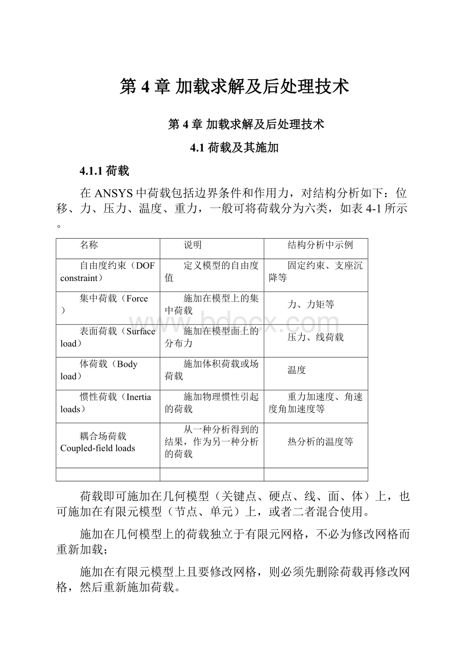 第4章 加载求解及后处理技术.docx