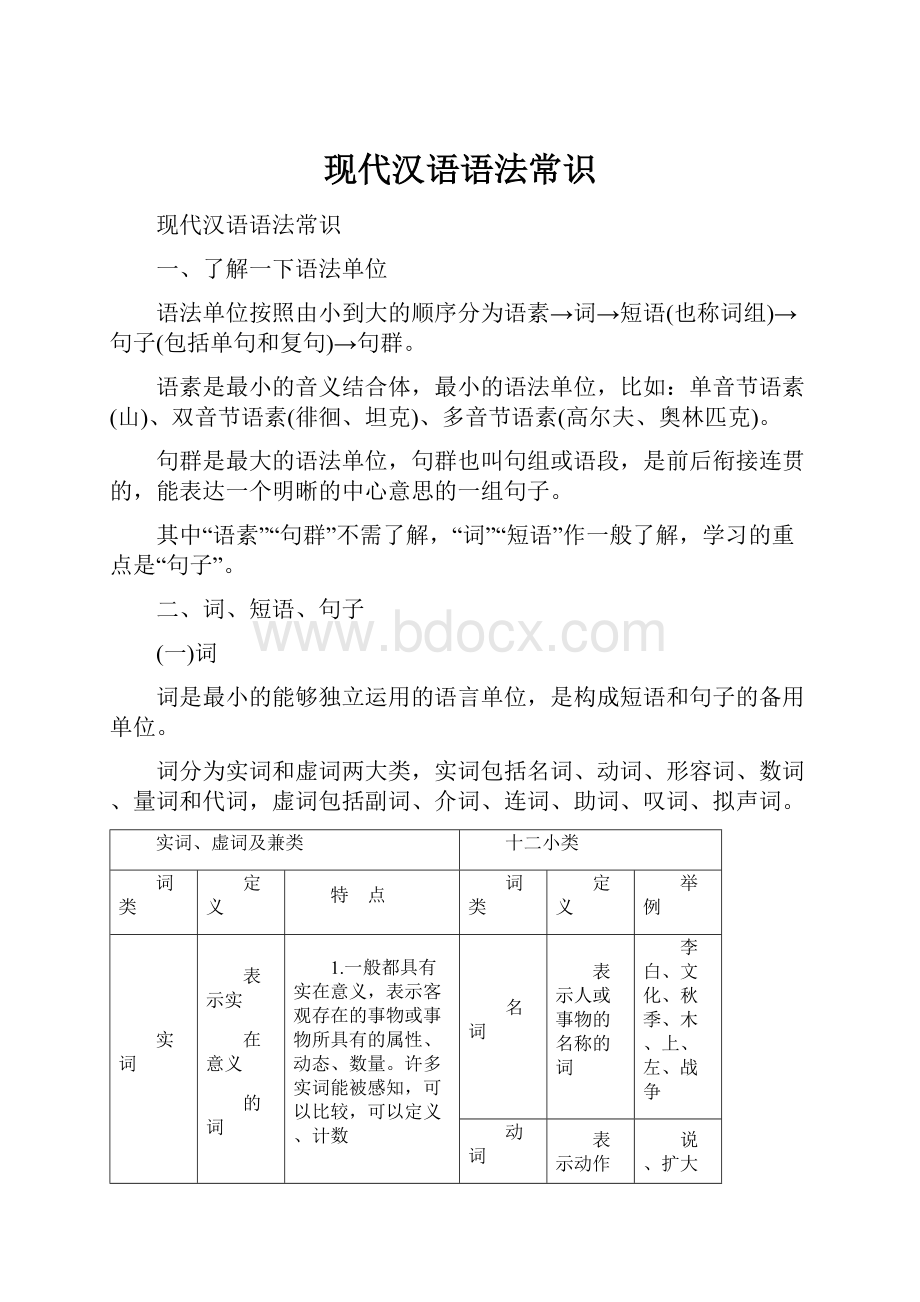 现代汉语语法常识.docx