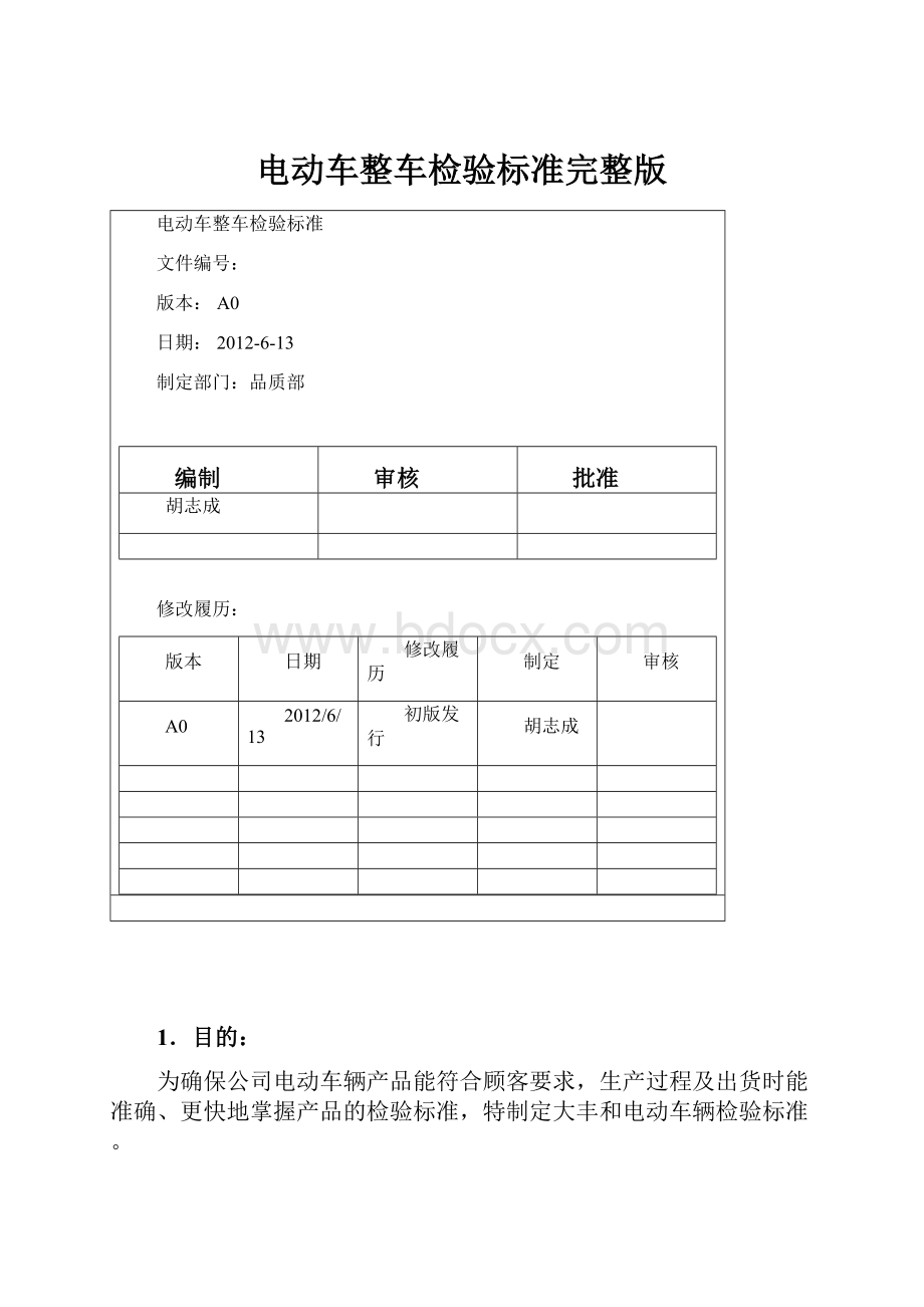 电动车整车检验标准完整版.docx