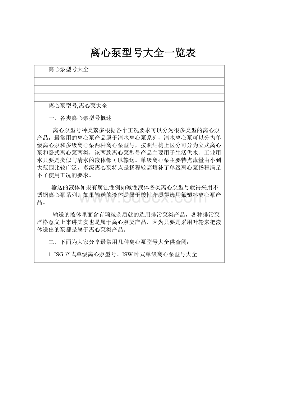 离心泵型号大全一览表.docx