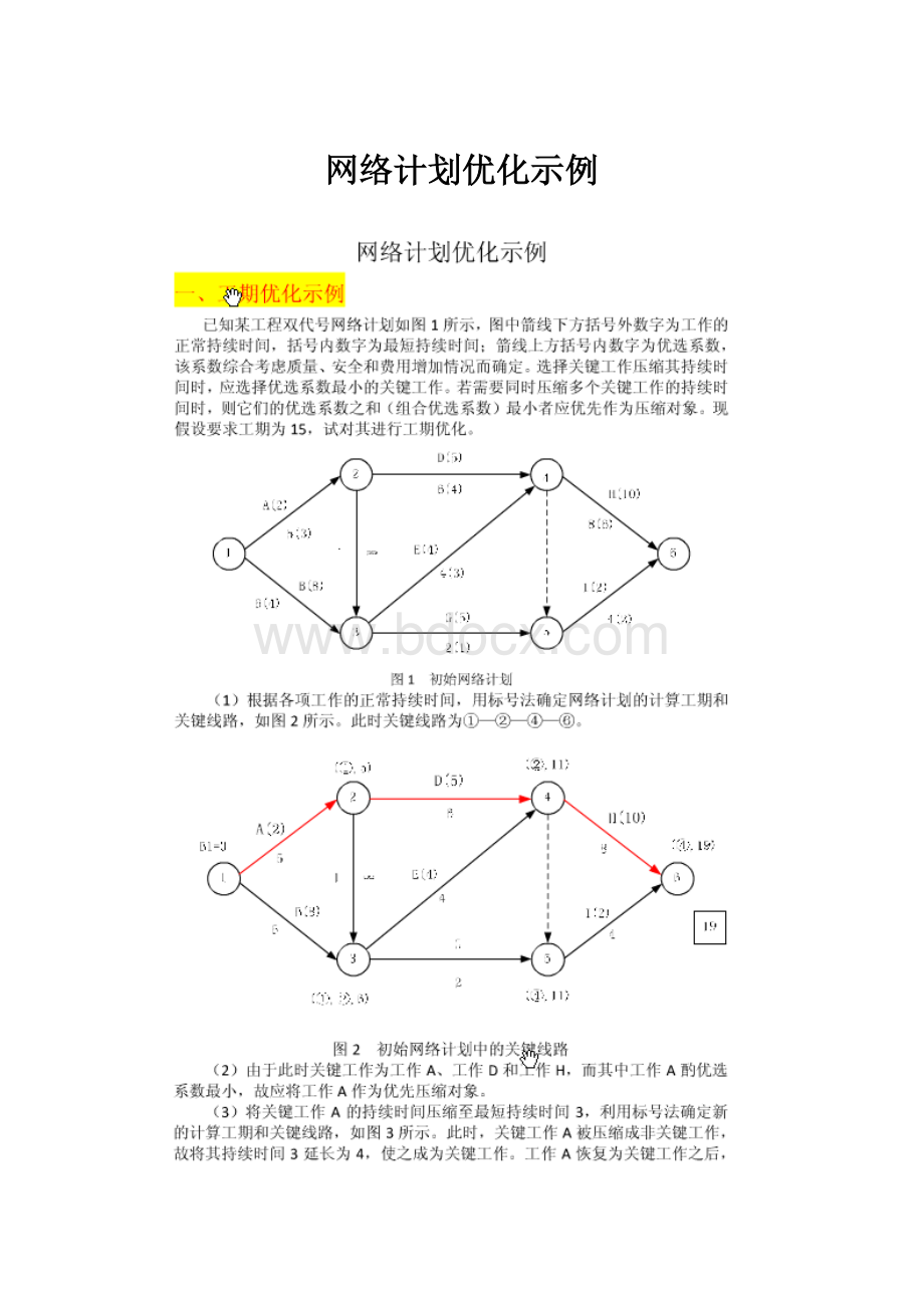 网络计划优化示例.docx