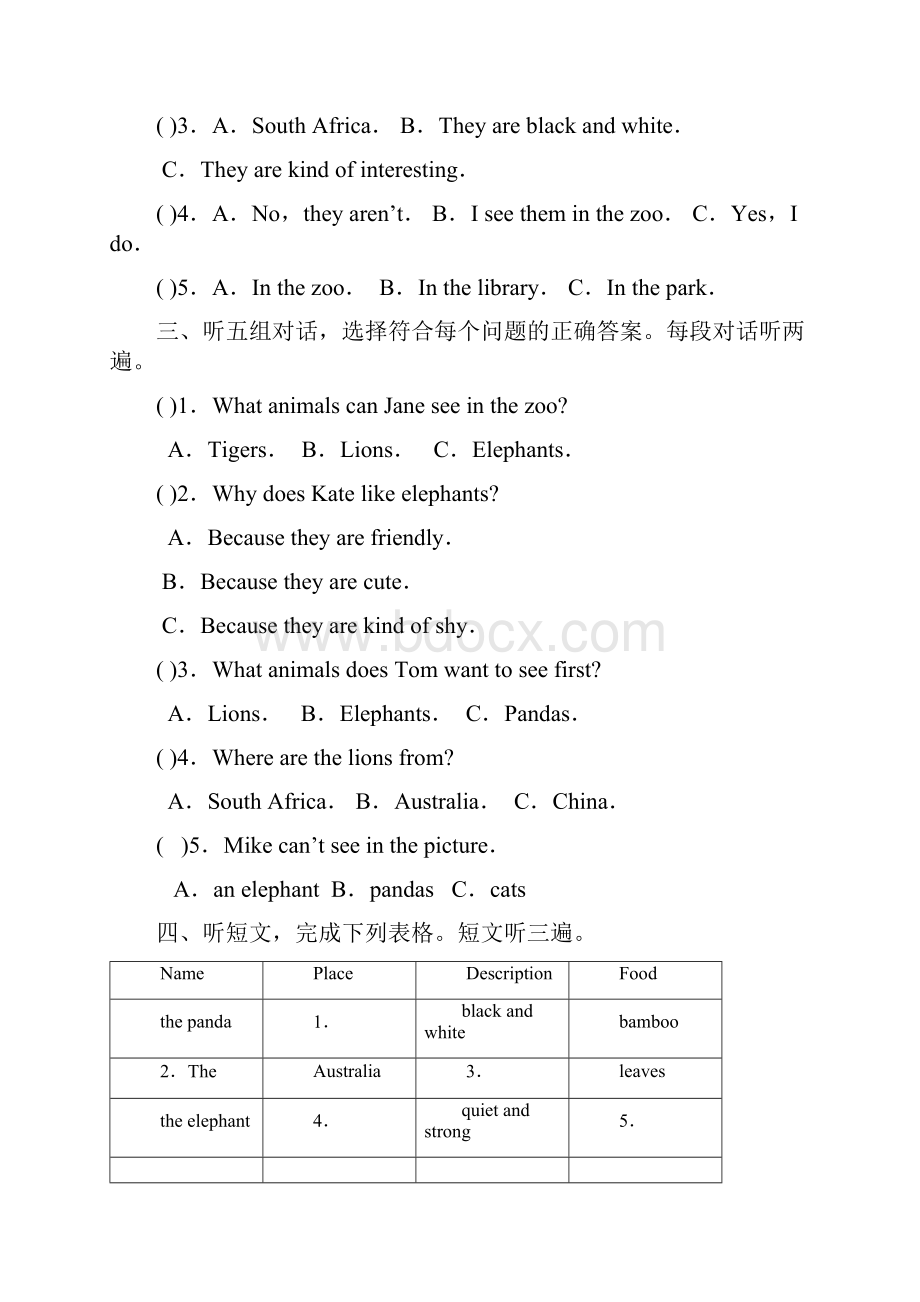 人教版七年级英语下Unit5单元检测卷有答案.docx_第2页