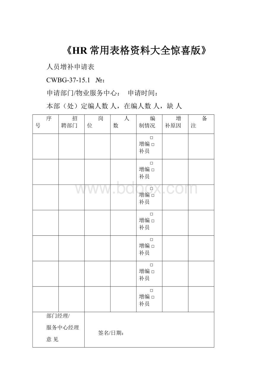 《HR常用表格资料大全惊喜版》.docx