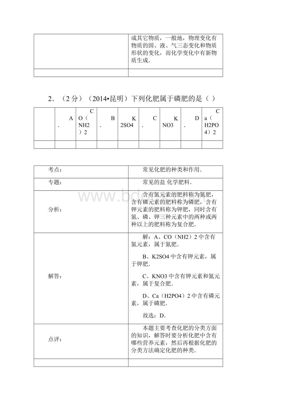 云南省昆明市中考化学试题.docx_第2页