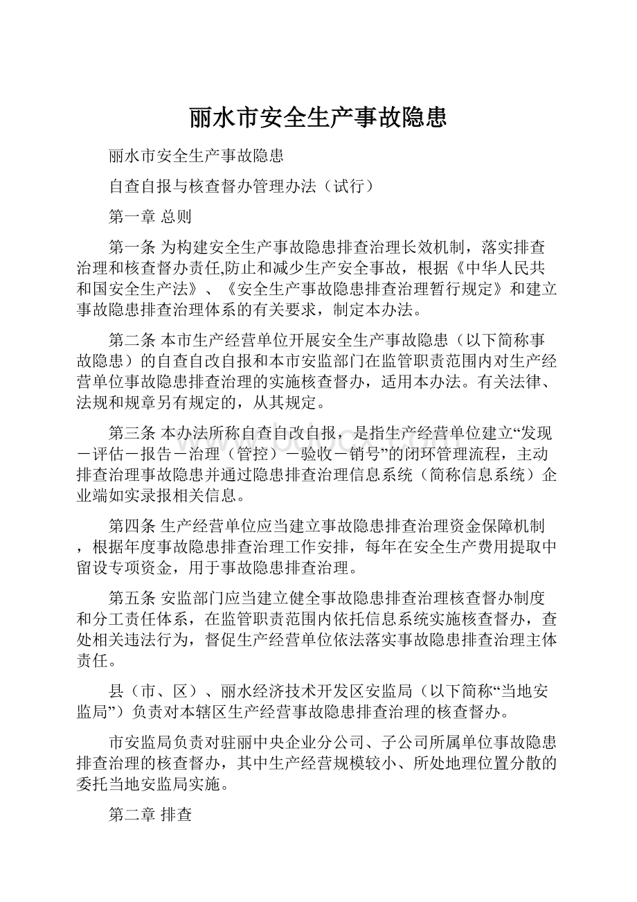 丽水市安全生产事故隐患.docx_第1页