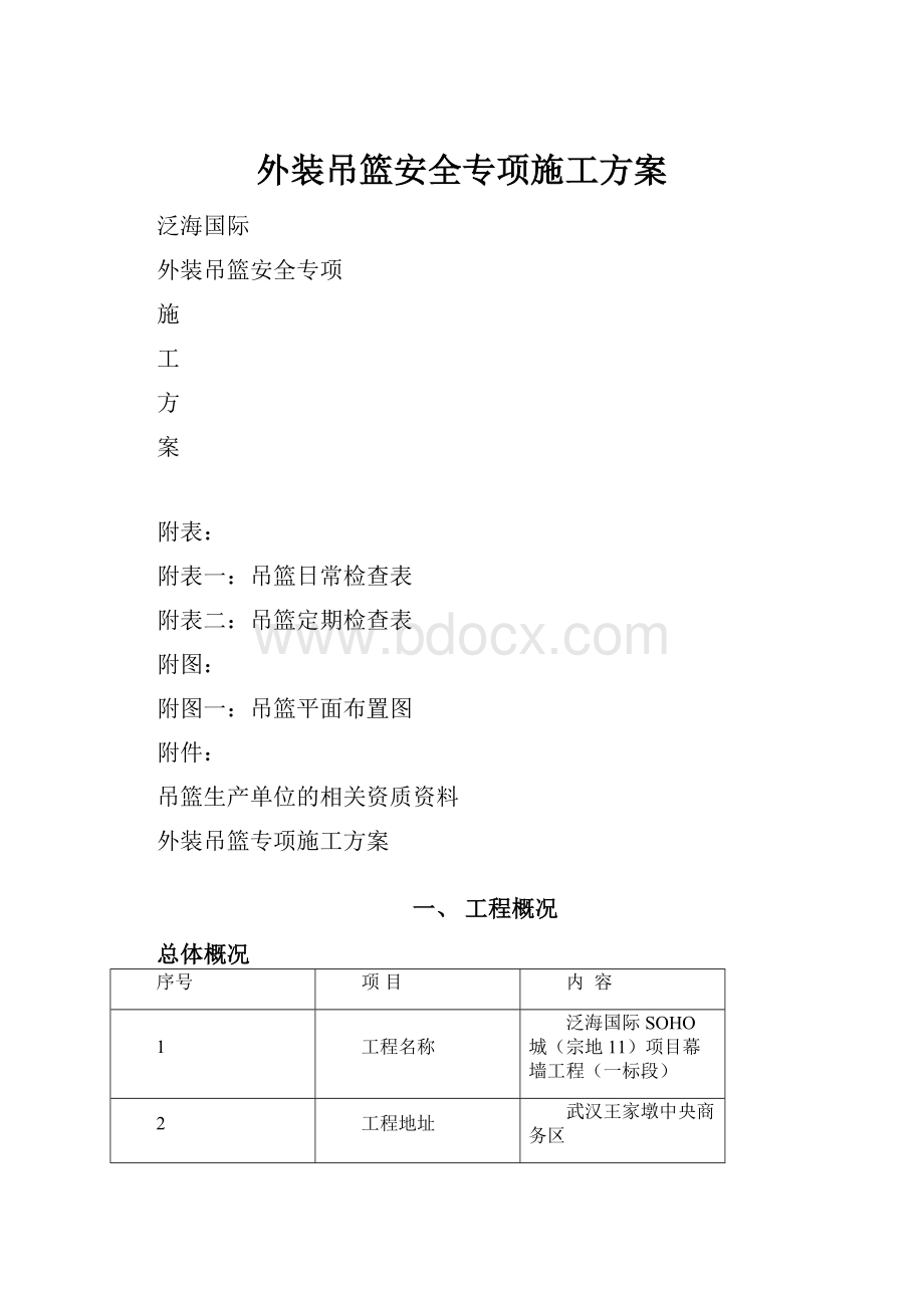 外装吊篮安全专项施工方案.docx_第1页