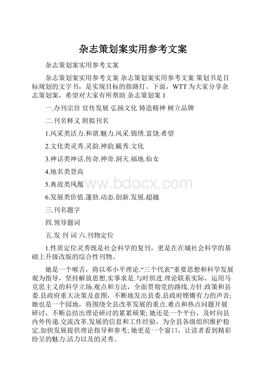 杂志策划案实用参考文案.docx