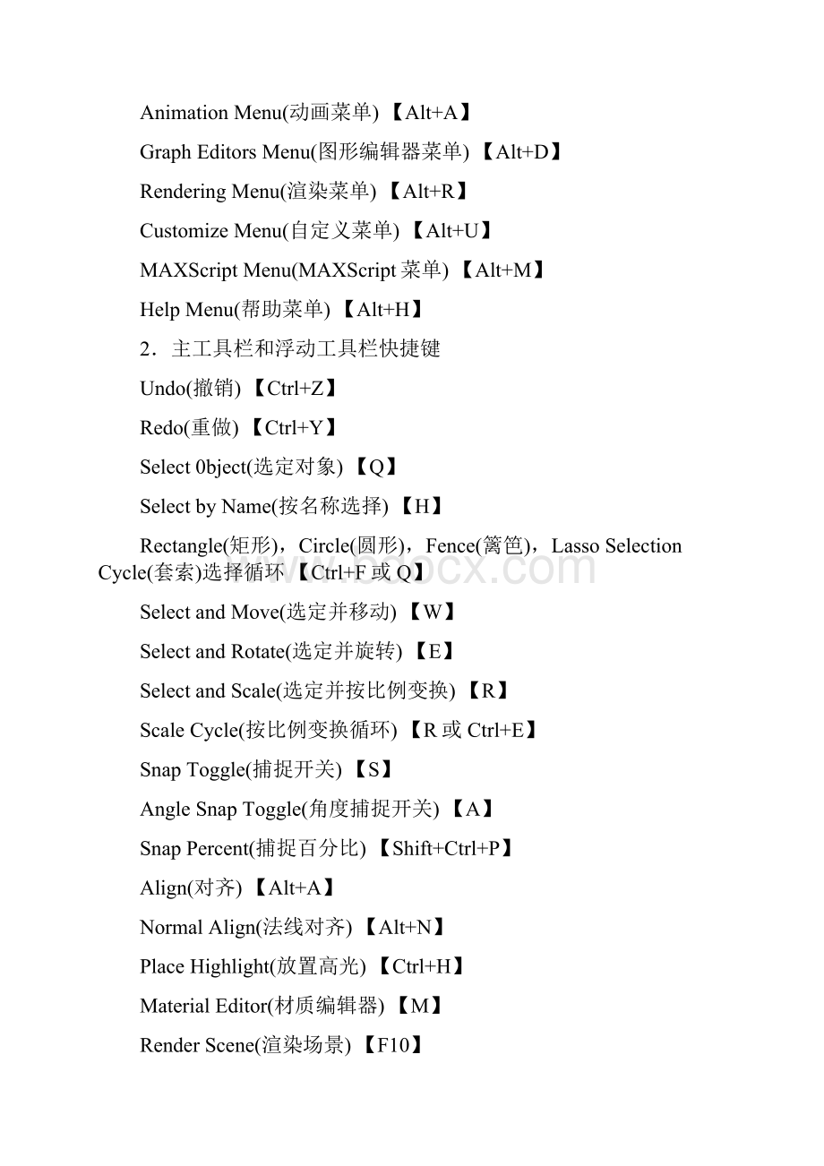 3dmax中英文对照快捷键.docx_第3页