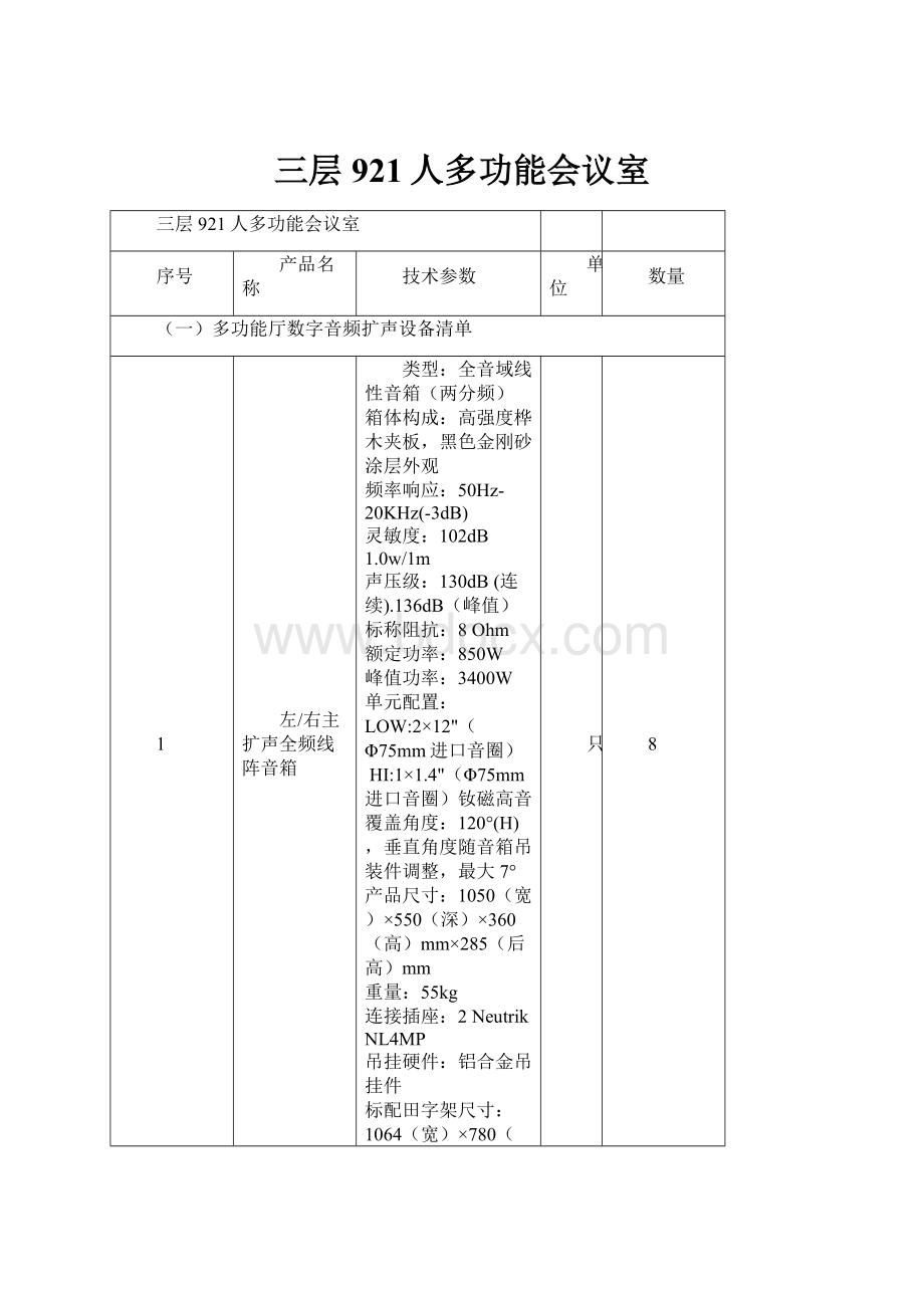 三层921人多功能会议室.docx_第1页