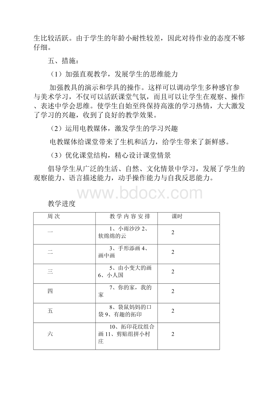 湖南美术出版社一年级美术下册教案.docx_第2页