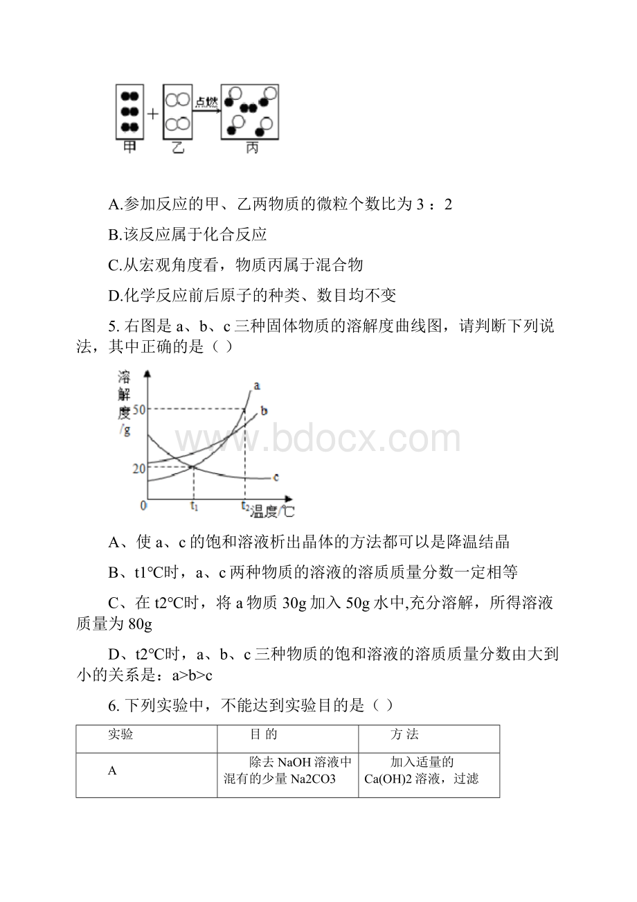 四川省达州市中考化学试题含参考答案.docx_第2页