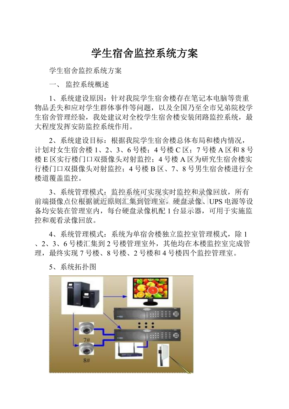 学生宿舍监控系统方案.docx_第1页