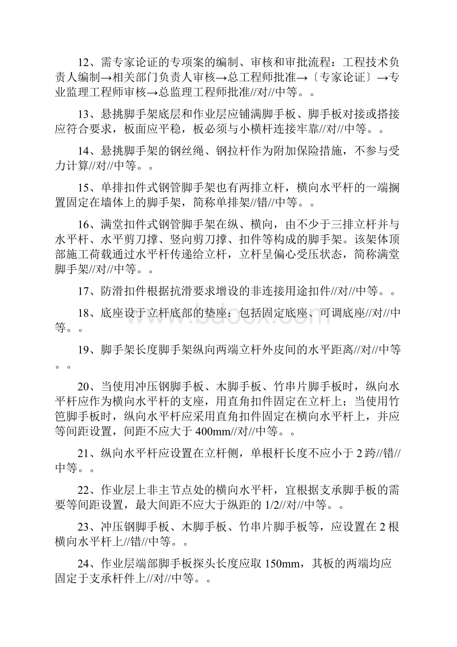 扣件式钢管脚手架培训试题库.docx_第2页