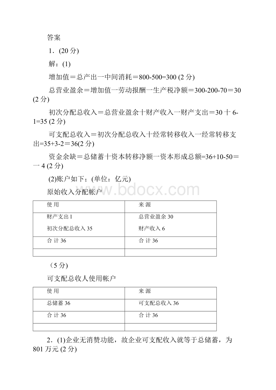 完整word版《国民经济核算》考试计算题归纳推荐文档.docx_第2页