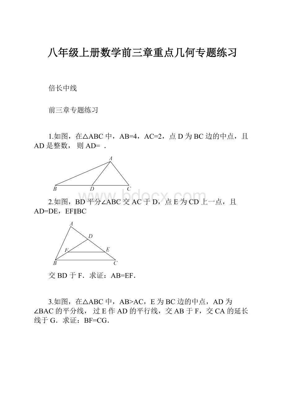 八年级上册数学前三章重点几何专题练习.docx_第1页