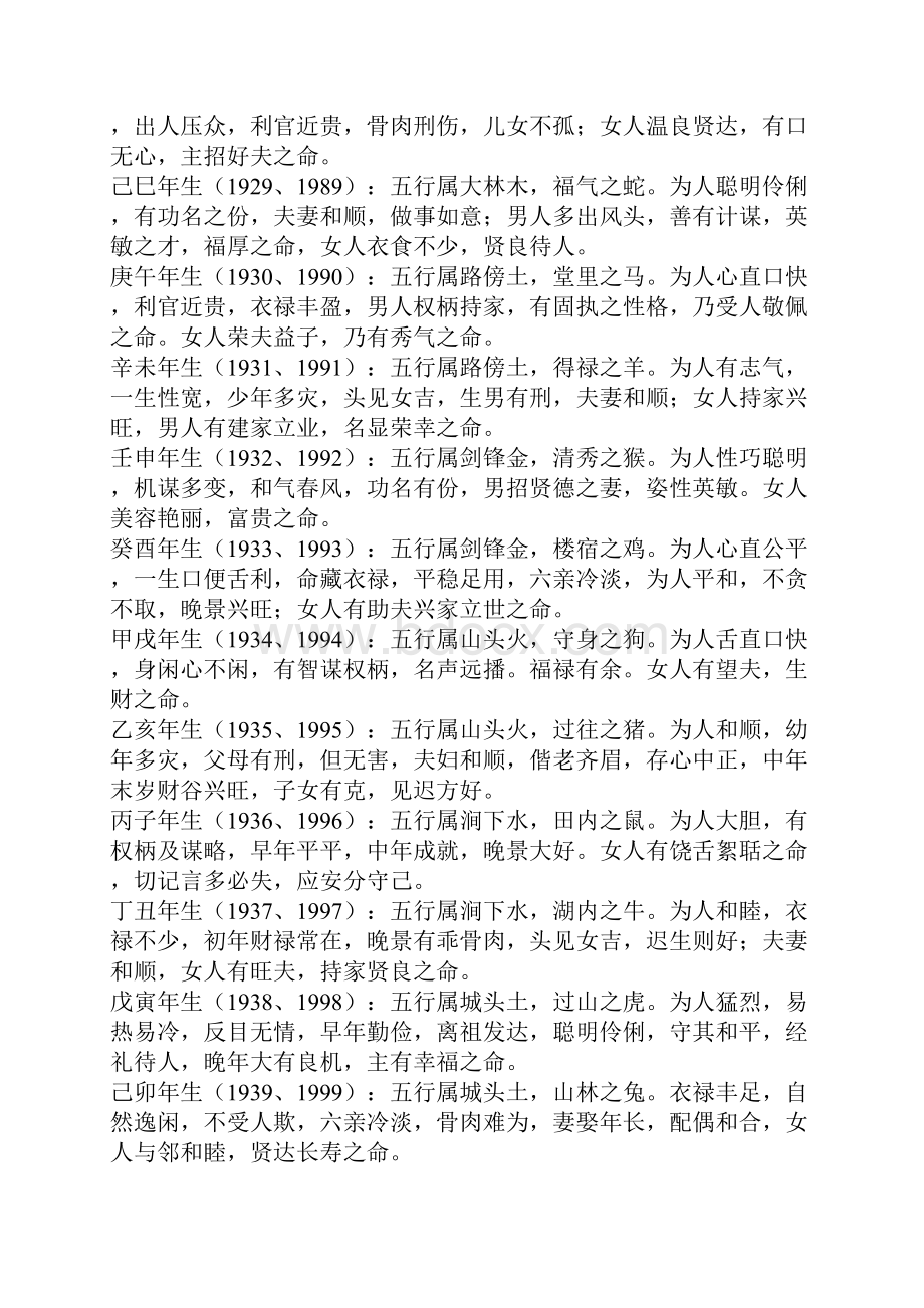 婚姻五行相生相克查询表之令狐文艳创作.docx_第3页