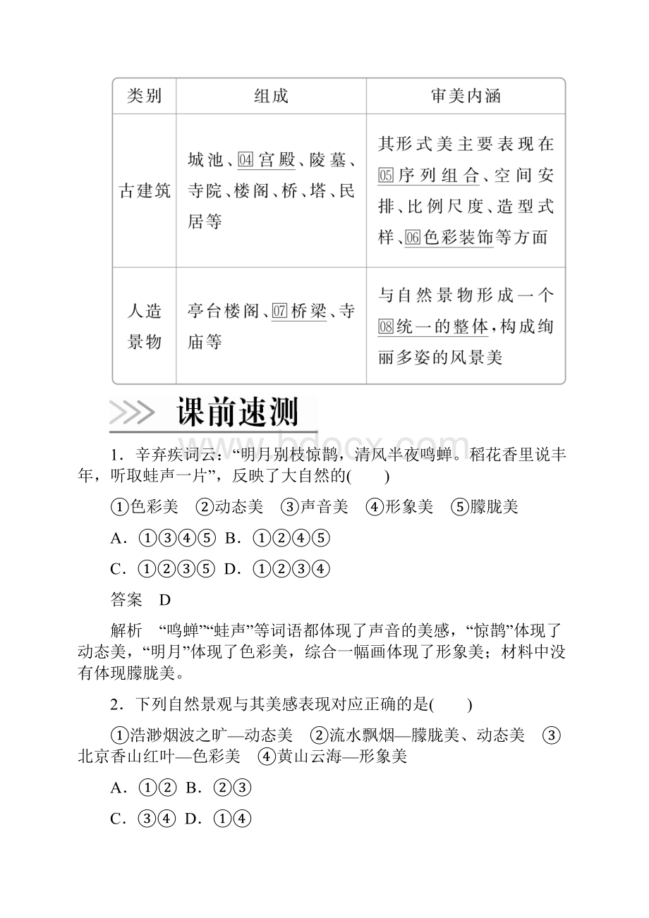 地理同步教程人教选修三讲义+测试第三章第一节 旅游景观的审美特征.docx_第3页