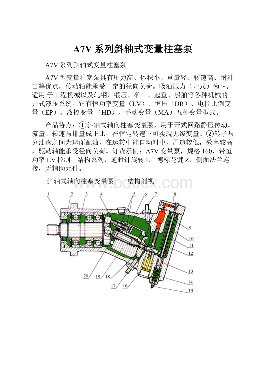 A7V系列斜轴式变量柱塞泵.docx