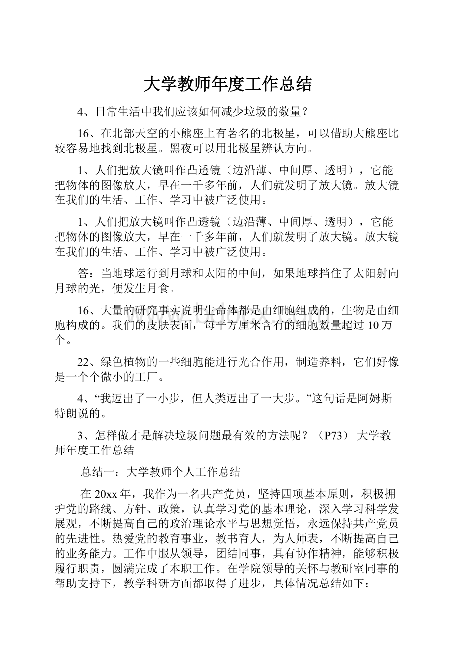 大学教师年度工作总结.docx