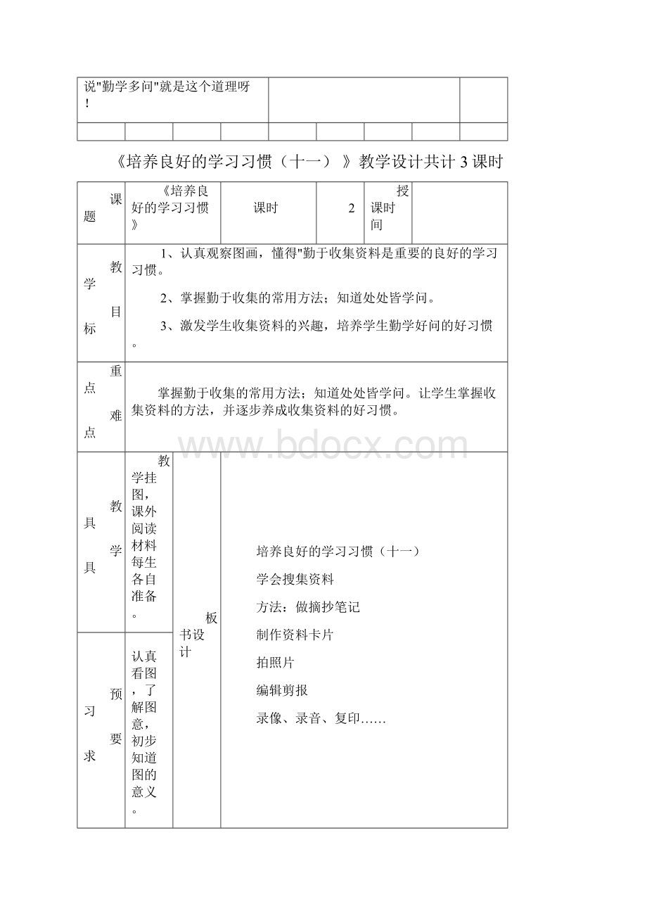 苏版国标小学六年级语文上册表格式教案.docx_第3页