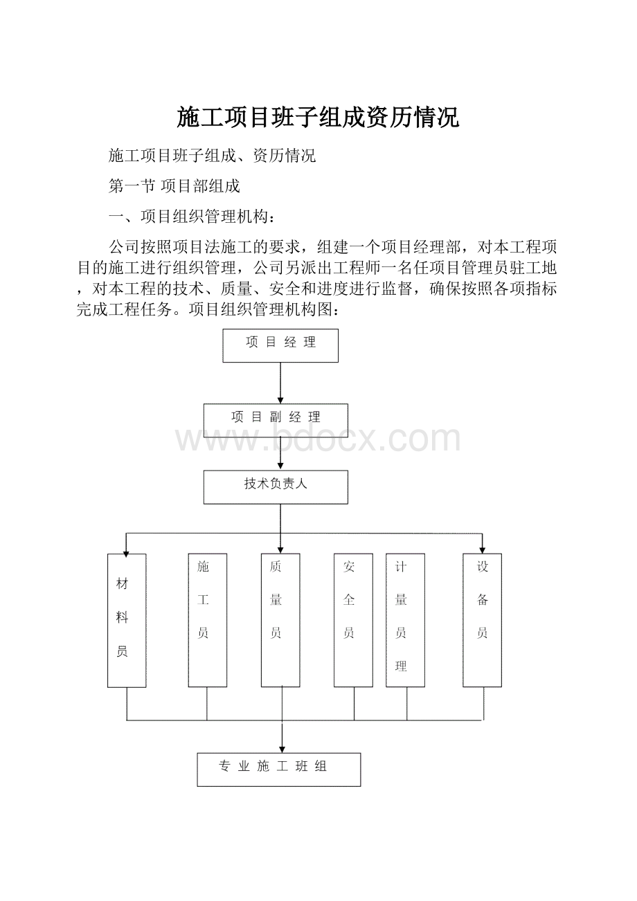 施工项目班子组成资历情况.docx_第1页