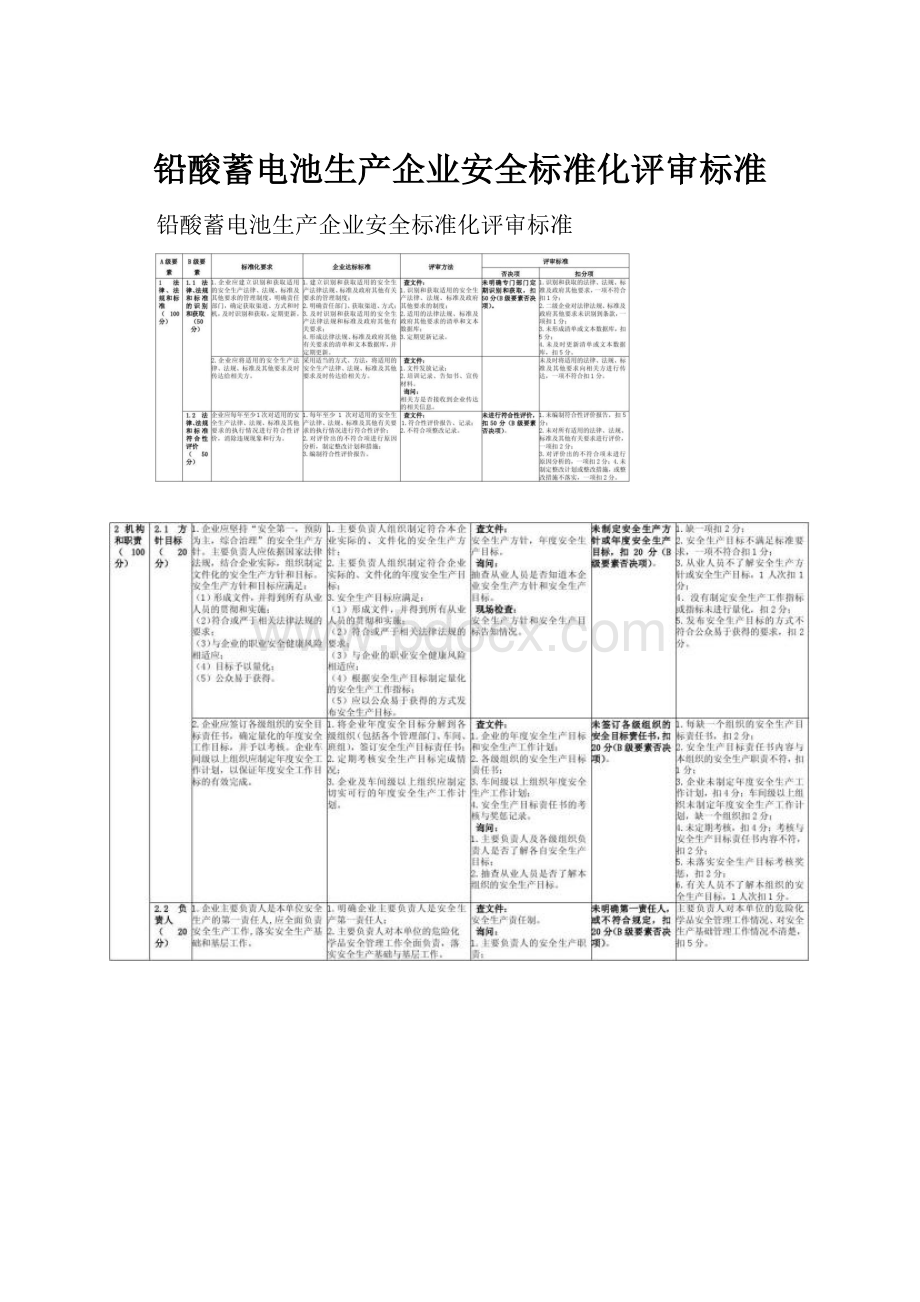 铅酸蓄电池生产企业安全标准化评审标准.docx_第1页