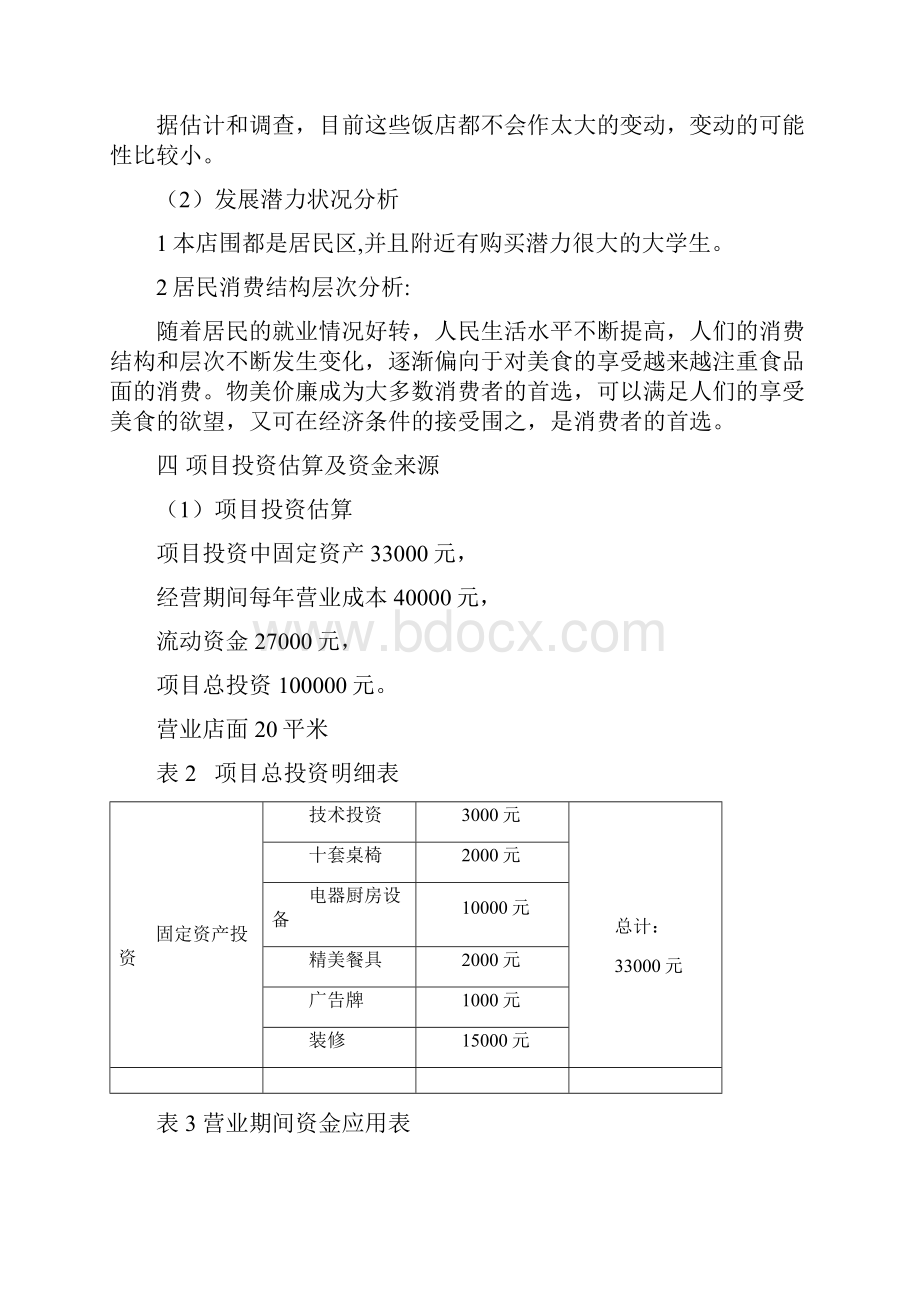 小吃店项目可行性分析报告实施报告实施报告.docx_第3页