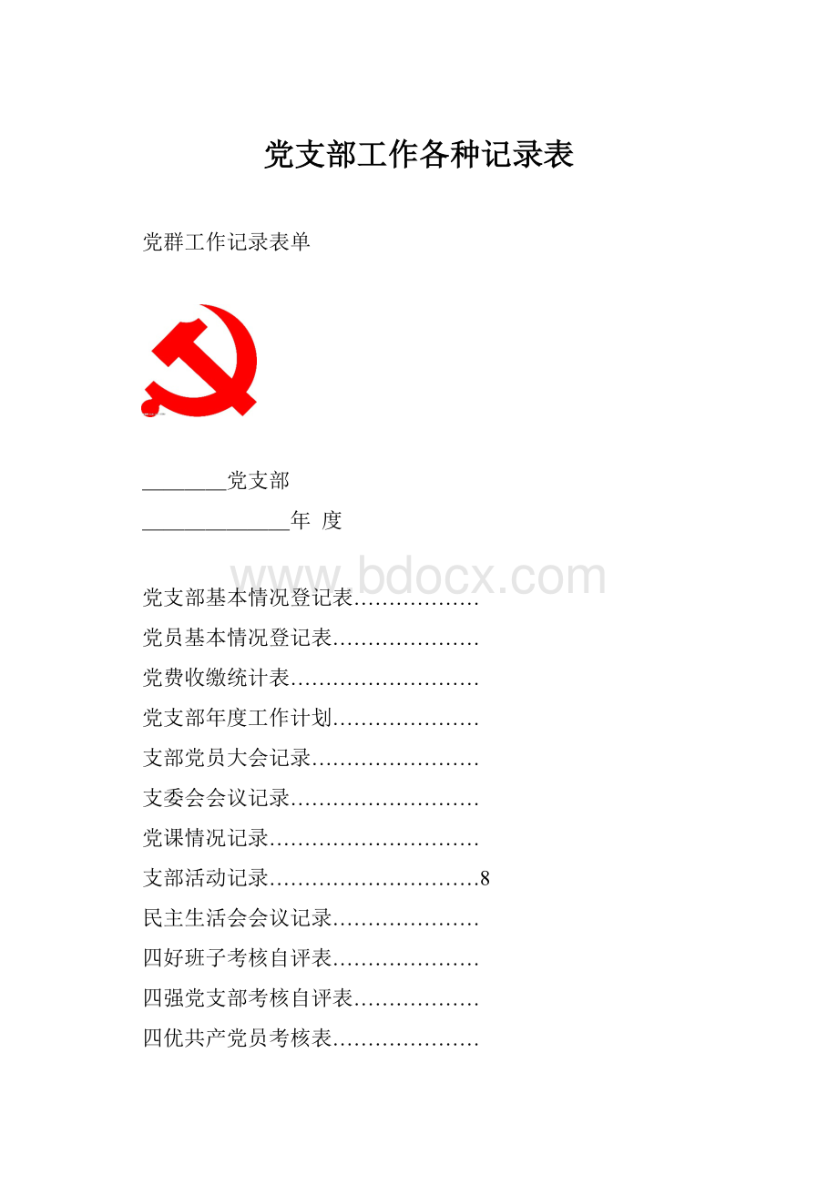 党支部工作各种记录表.docx_第1页