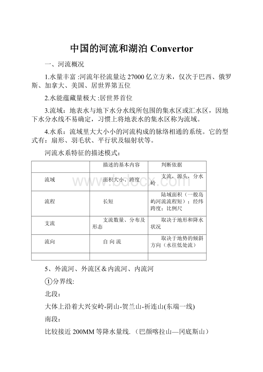 中国的河流和湖泊Convertor.docx_第1页