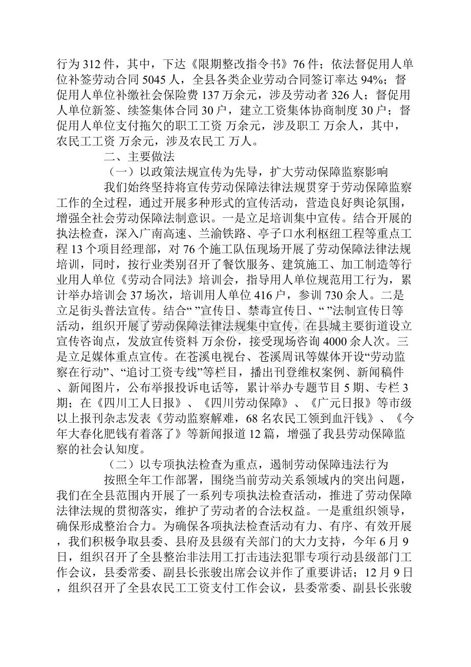 XX年劳动保障监察执法工作总结.docx_第2页