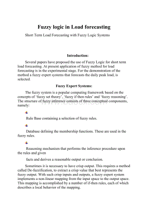 Fuzzy logic in Load forecasting.docx