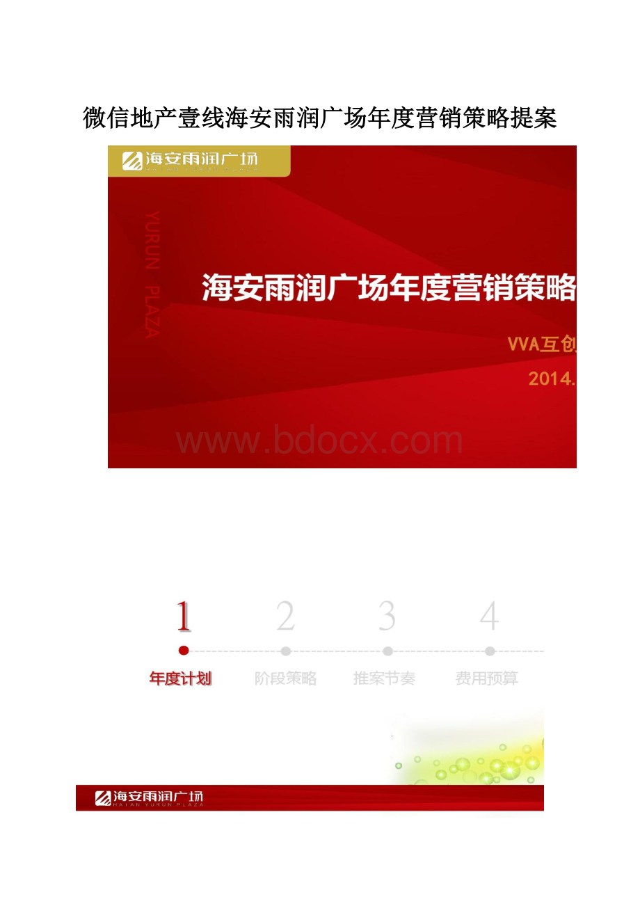 微信地产壹线海安雨润广场年度营销策略提案.docx