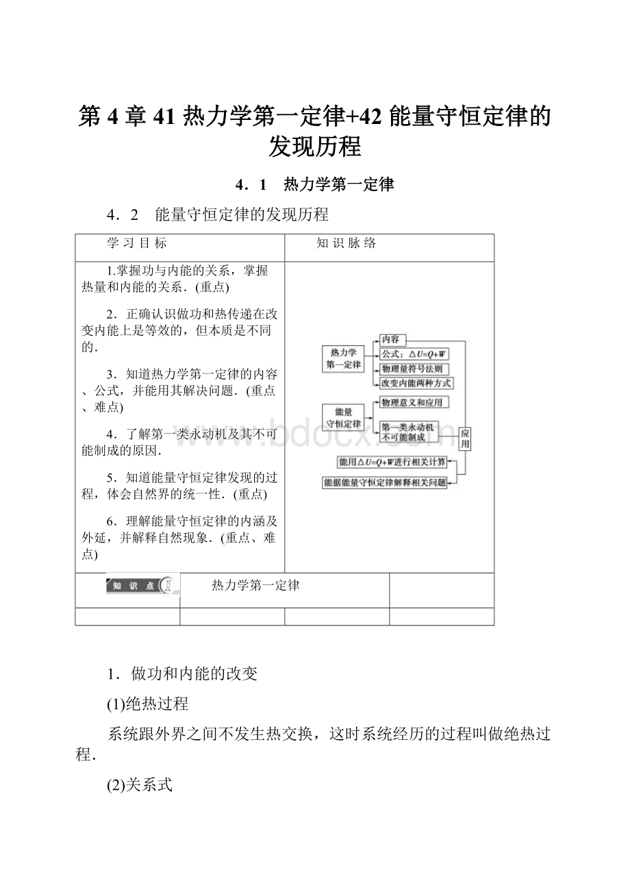 第4章 41 热力学第一定律+42 能量守恒定律的发现历程.docx_第1页