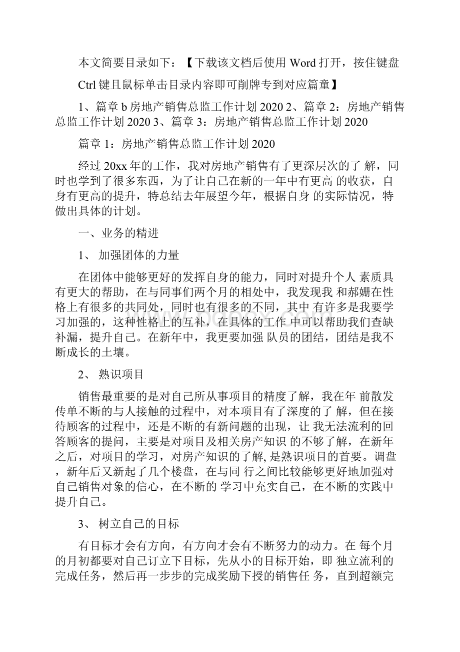 房地产销售总监工作计划3篇.docx_第2页