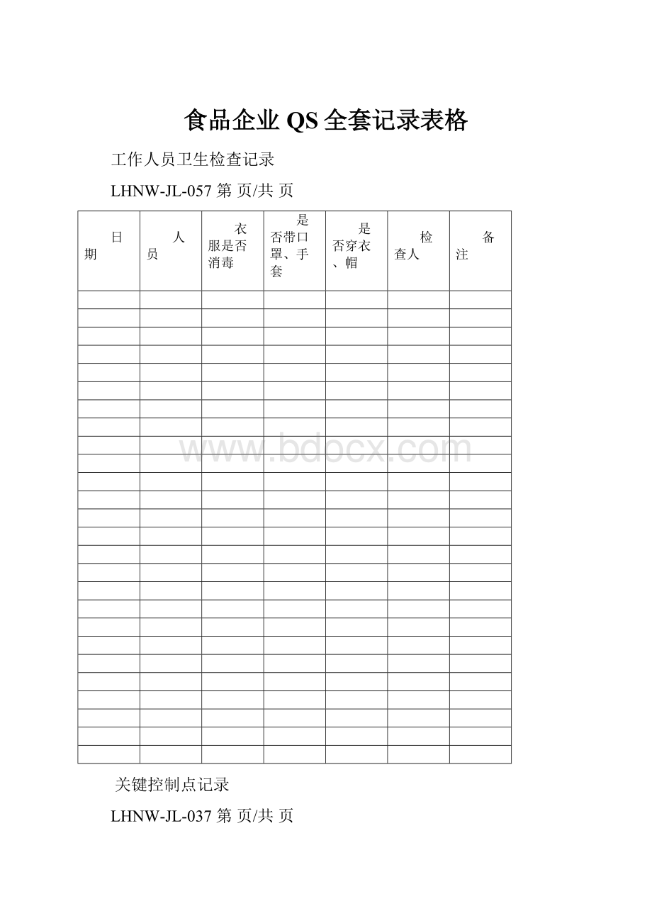 食品企业QS全套记录表格.docx_第1页