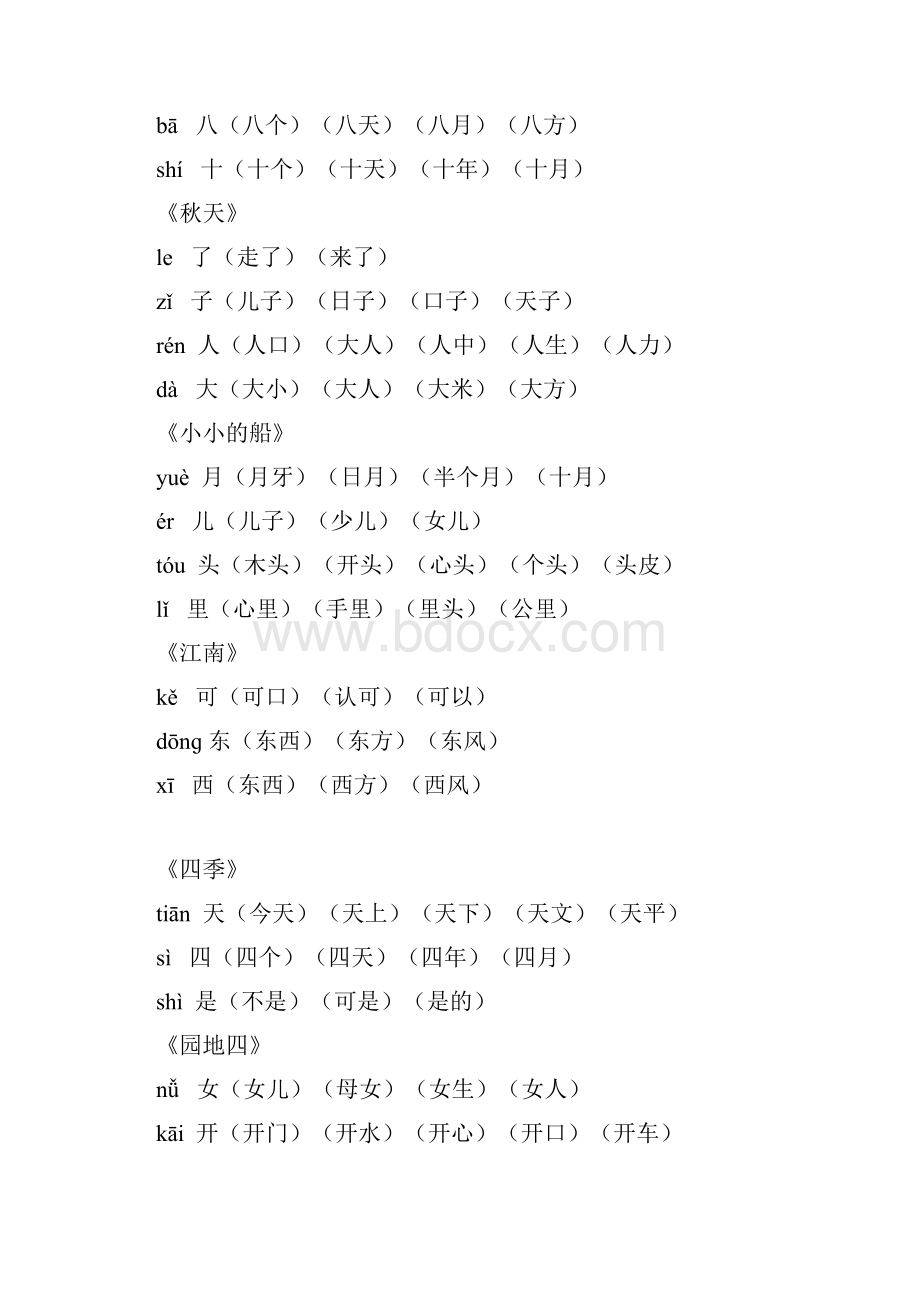 人教语文一年级上下生字组词造句扩展训练复习.docx_第2页