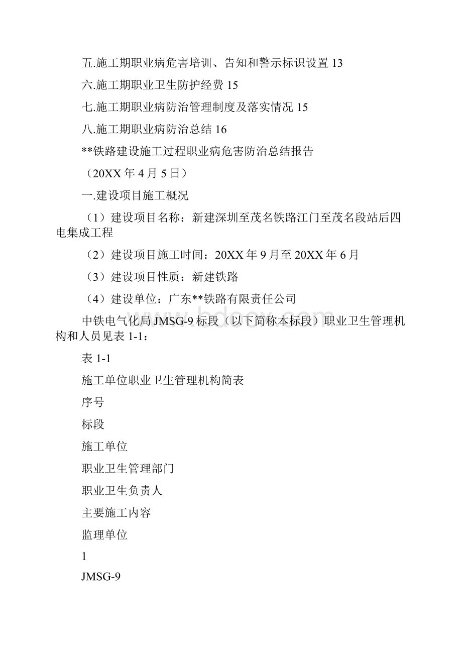 XX铁路JMSG9标段建设施工过程职业病危害防治总结报告.docx_第2页