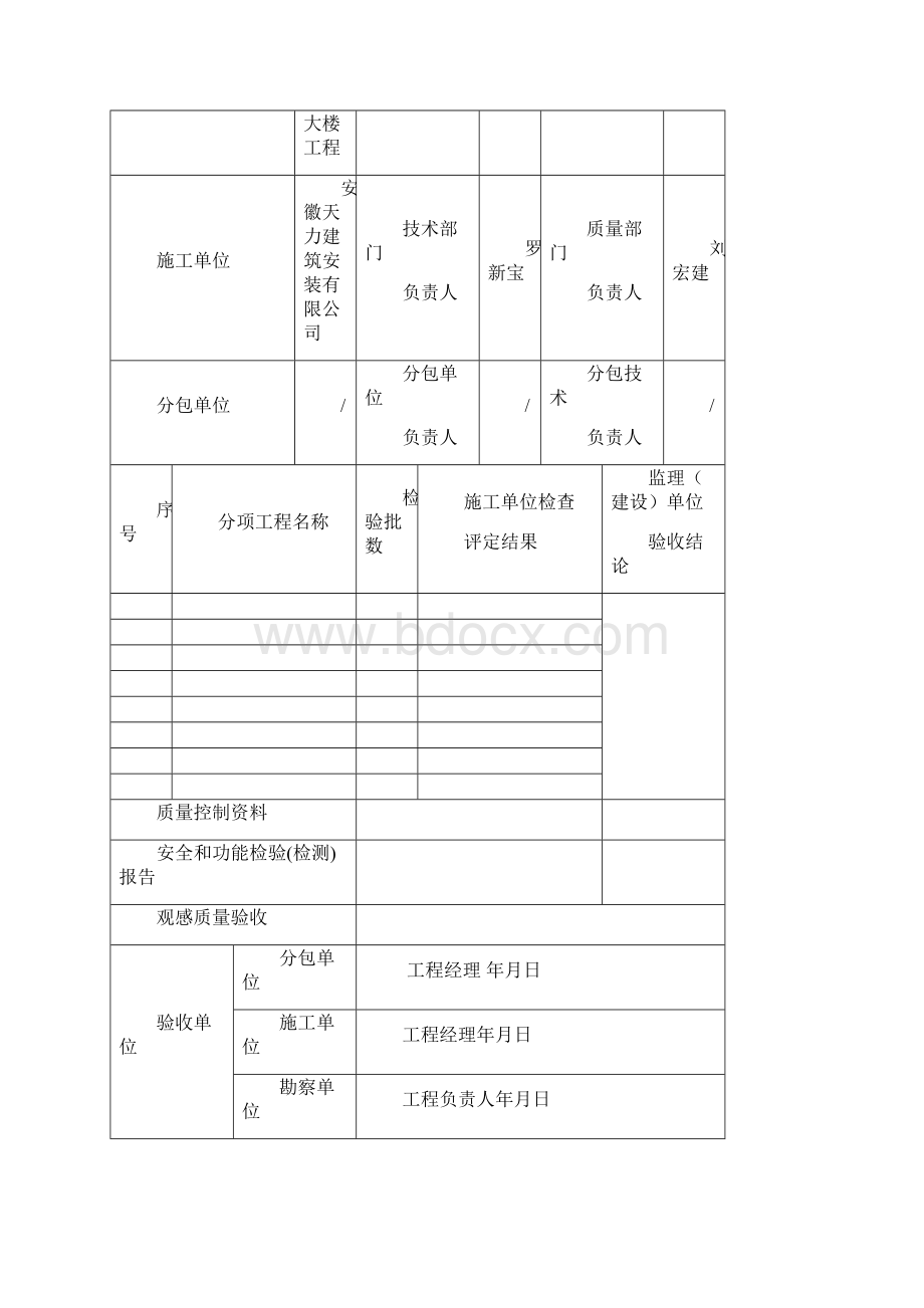 分项分部工程报验单及分部工程验收记录.docx_第2页