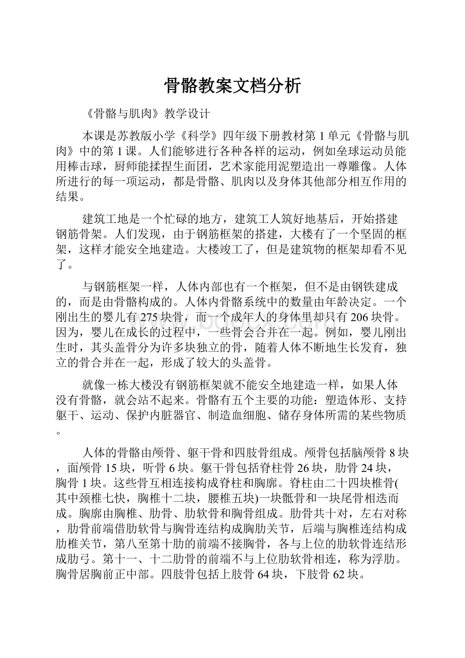 骨骼教案文档分析.docx