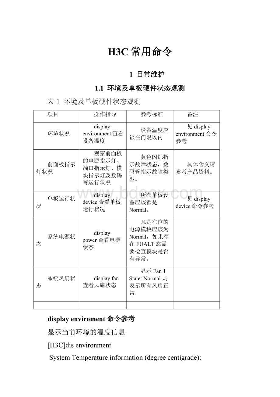 H3C常用命令.docx_第1页