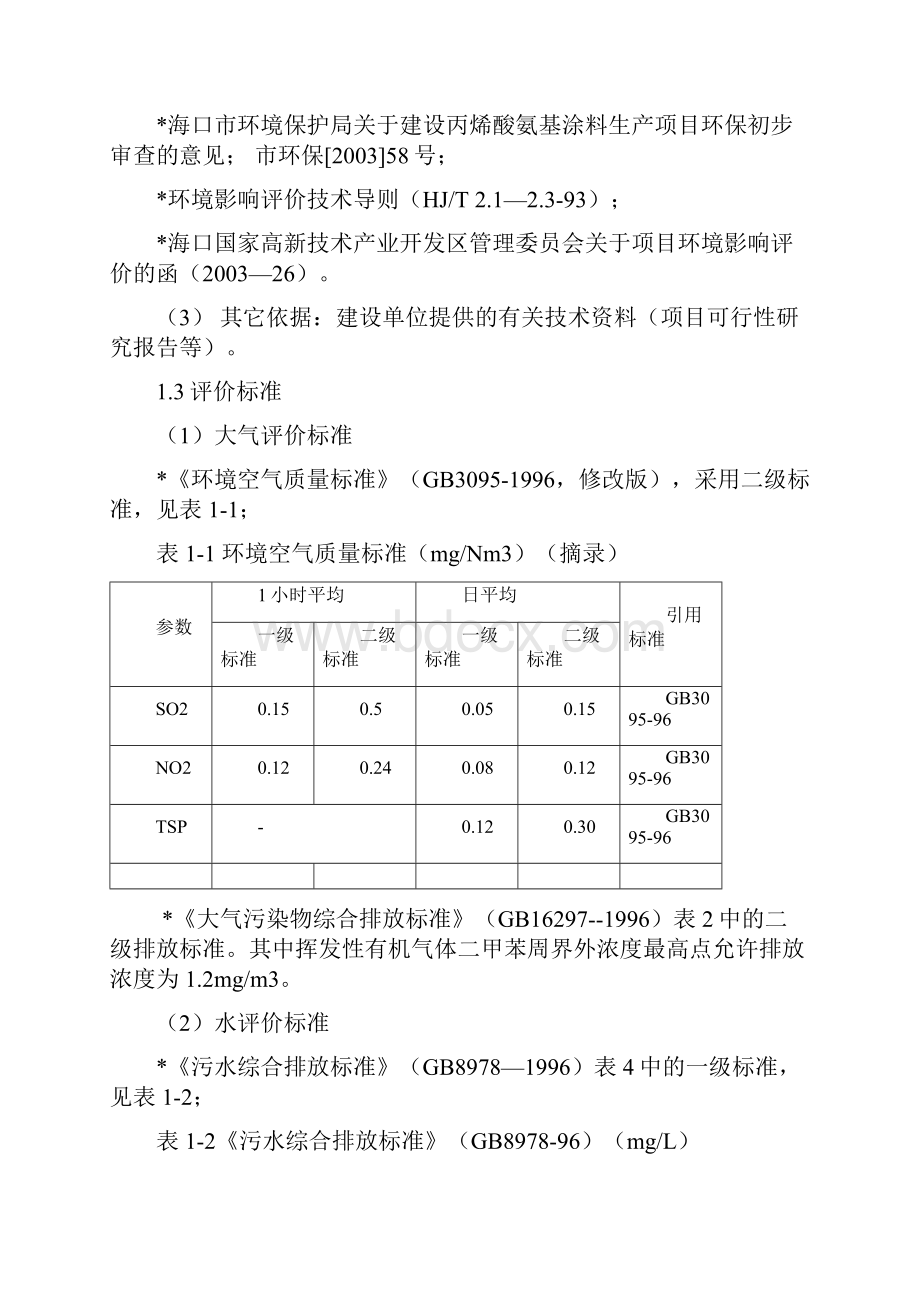 丙烯酸氨基涂料建设环境评价报告简本.docx_第3页