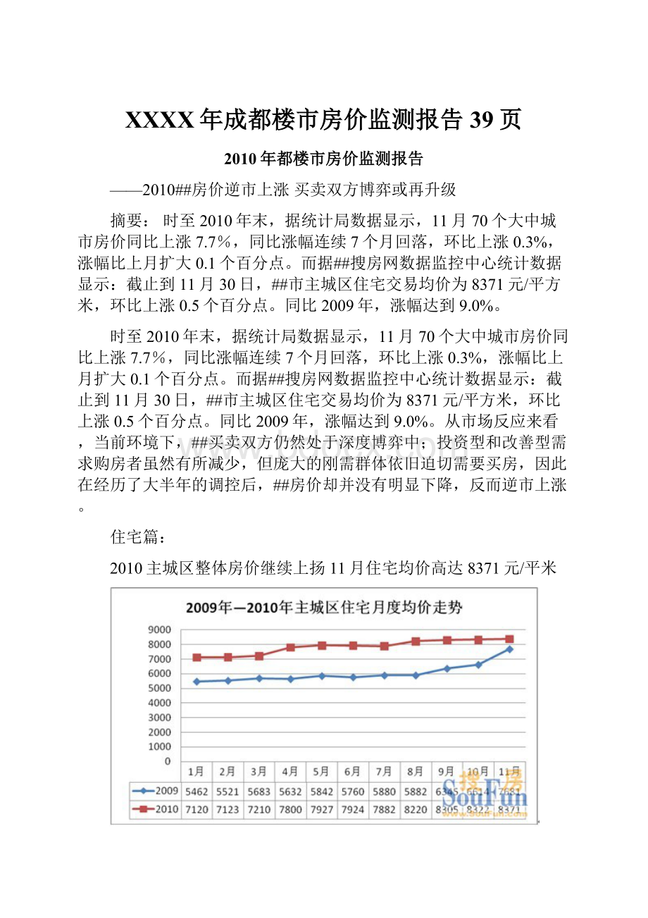 XXXX年成都楼市房价监测报告39页.docx_第1页