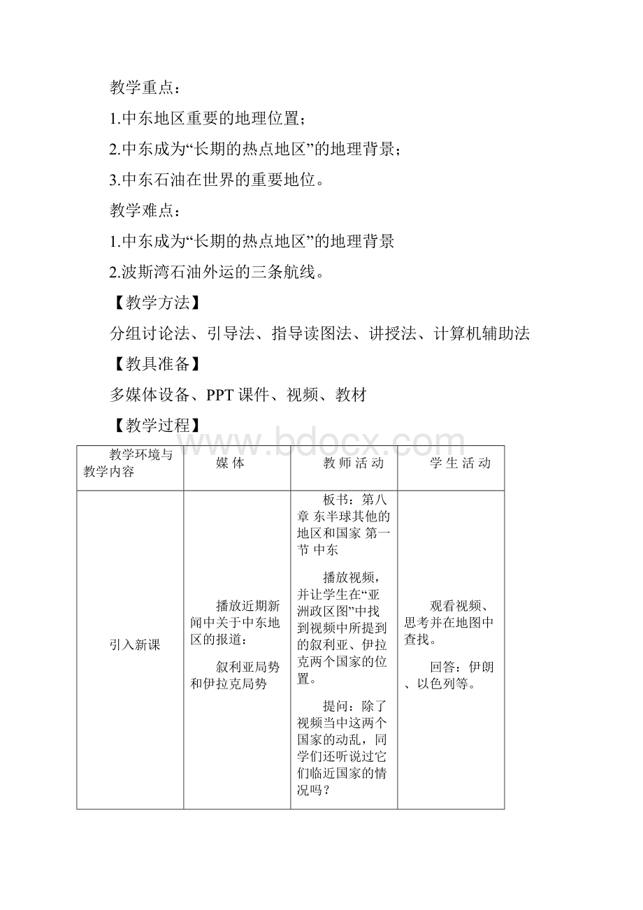 人教版七年级地理下册《中东》教案教学教材.docx_第2页