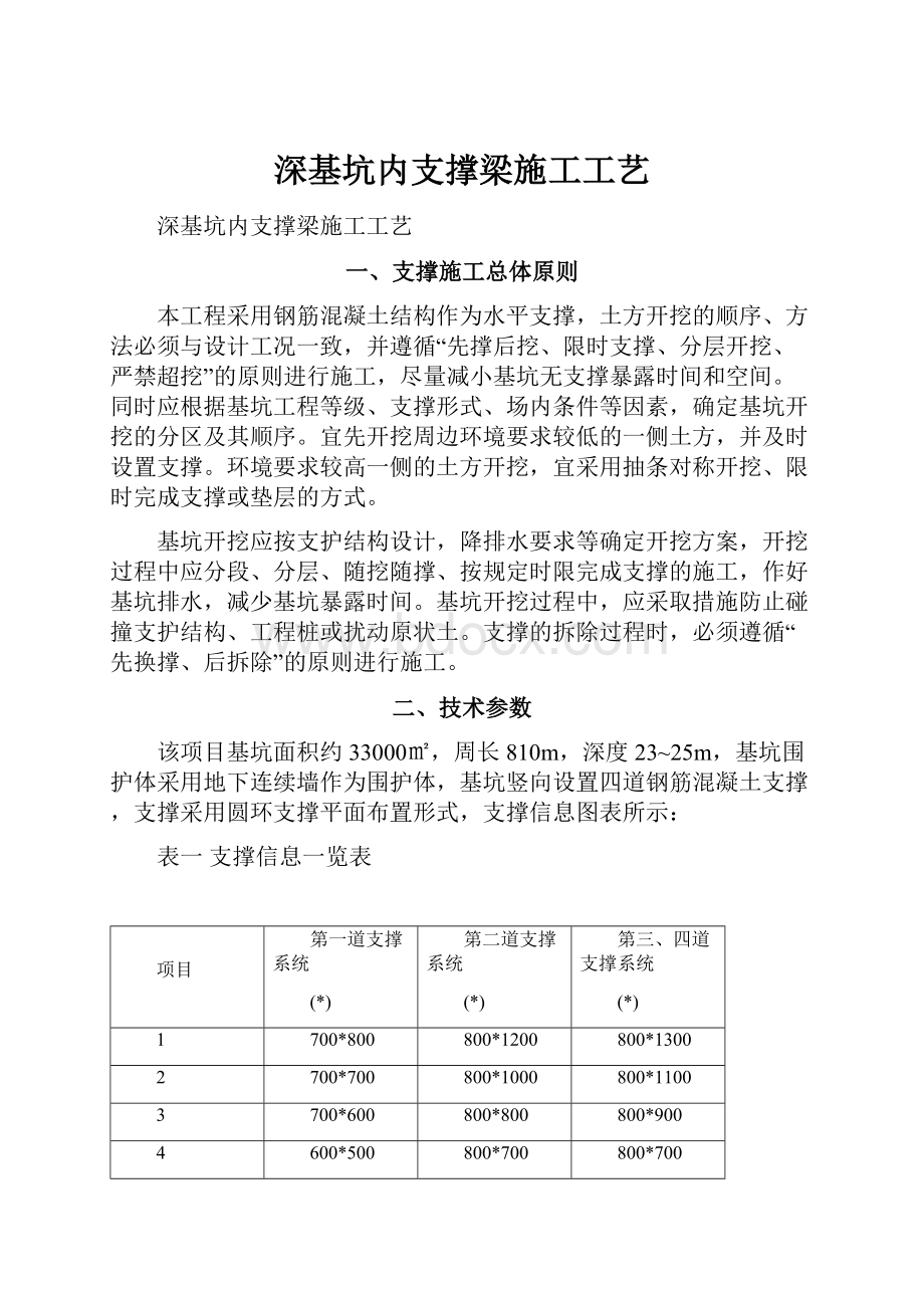 深基坑内支撑梁施工工艺.docx_第1页