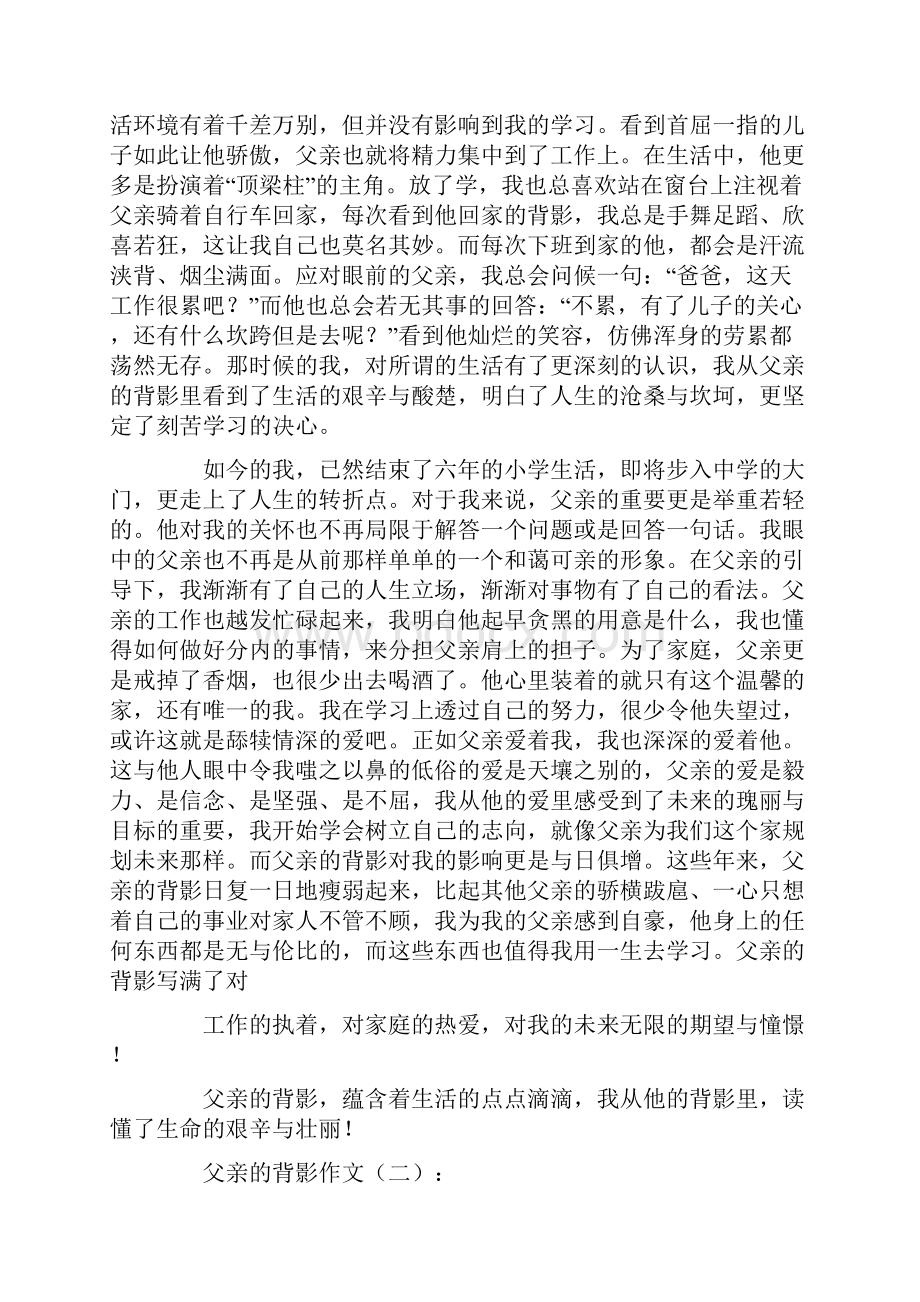 最新父亲的背影作文200字父亲的背影.docx_第2页