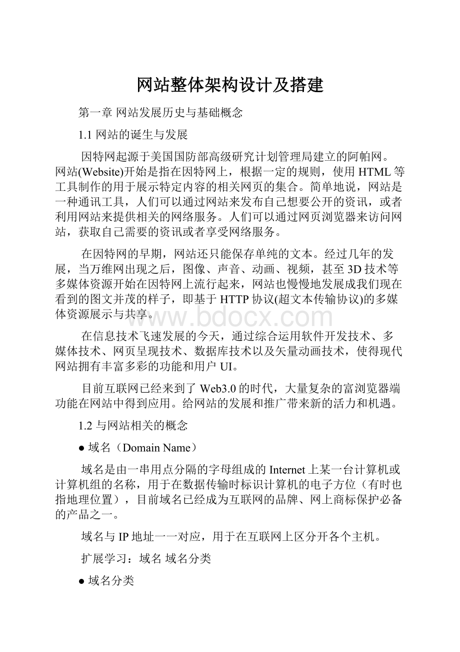 网站整体架构设计及搭建.docx