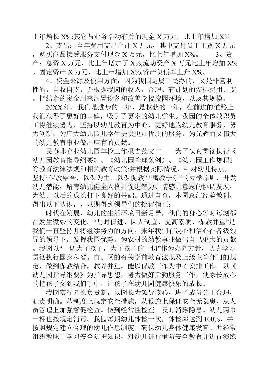 民办非企业幼儿园年检工作报告.docx_第2页