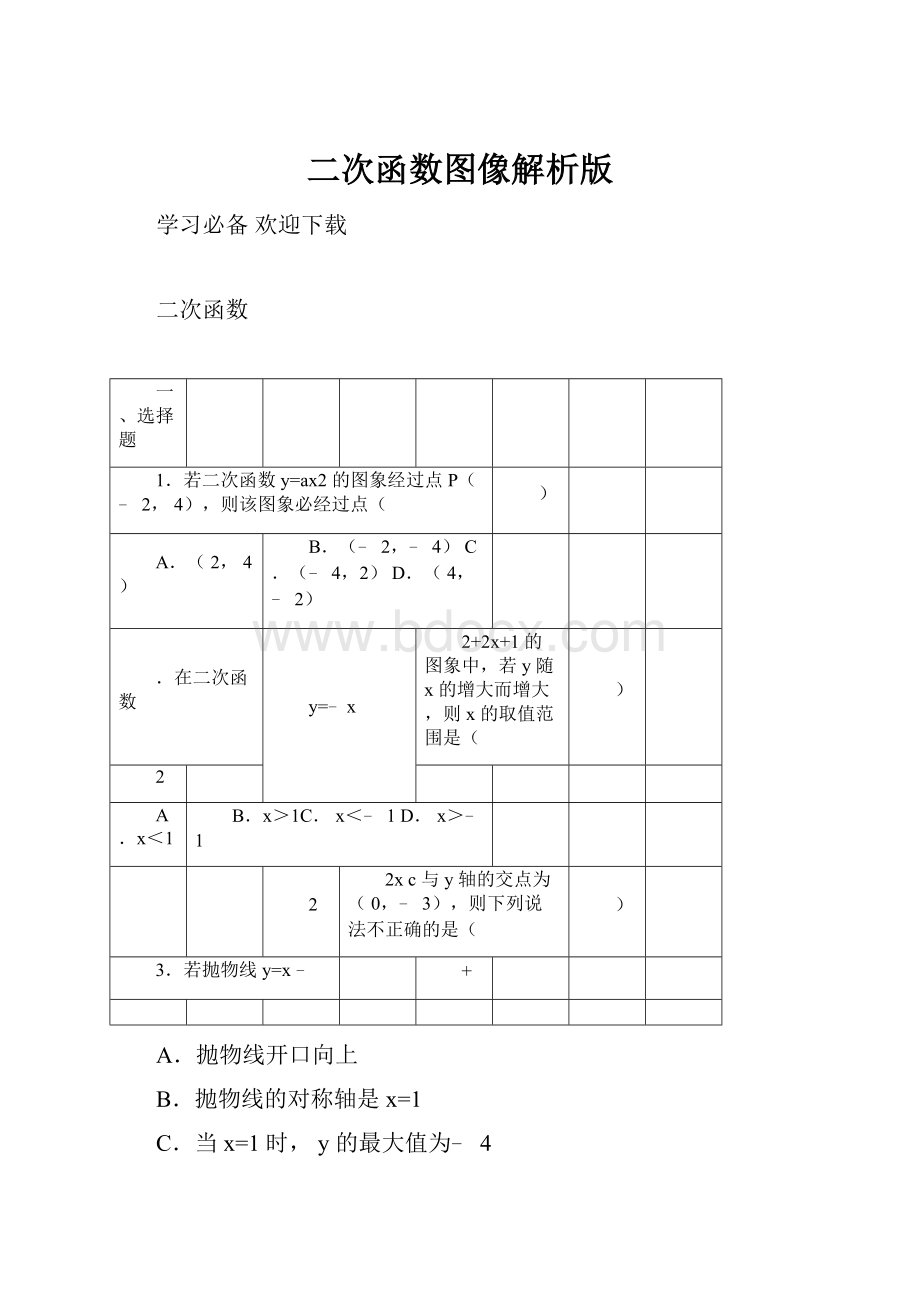 二次函数图像解析版.docx